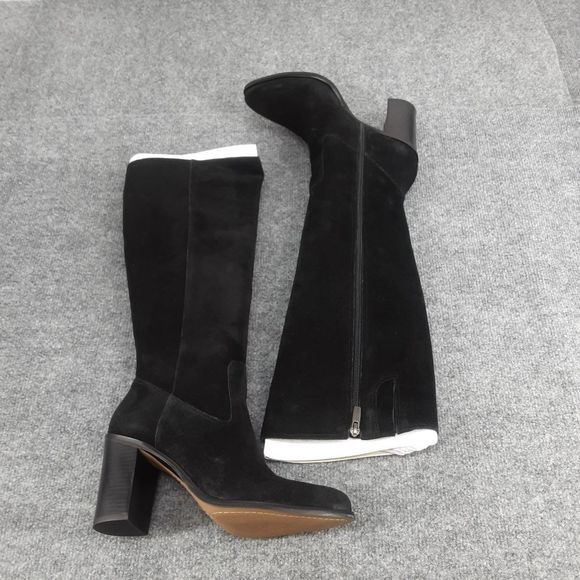 Vince Camuto Black Suede Heeled Boots - Picture 5 of 9